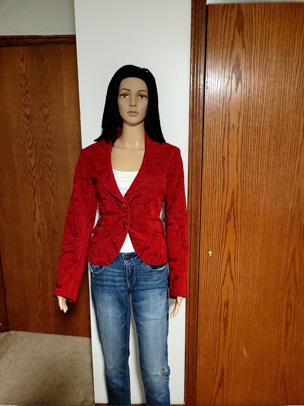 NWOT/ NINE & Company Red Velvet Cord Blazer